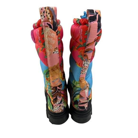 Farm Rio - Chevron Forest Puffy Boots in Black Multicolor - Picture 7 of 9